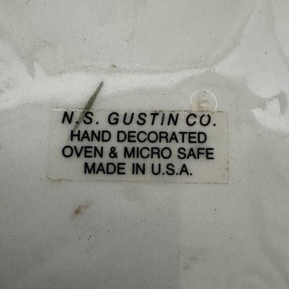 VTG Christmas Holly Apple Shaped Plate N.S. Gustin Co Nut Candy Trinket Dish USA - Picture 10 of 13